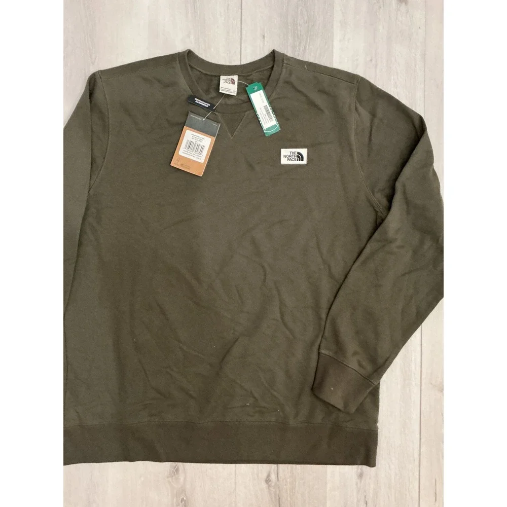 The North‎ Face Heritage Patch Crew Sweatshirt New Taupe Green XXL New With Tags
